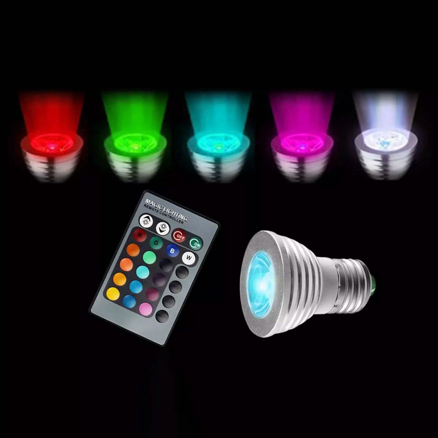 4-Pack: Magic Light LED Light Bulb (E27 3W) with Remote - 16 Colors Indoor Lighting - DailySale