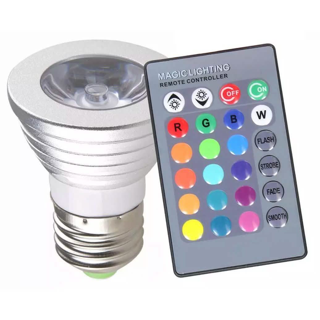 4-Pack: Magic Light LED Light Bulb (E27 3W) with Remote - 16 Colors Indoor Lighting - DailySale