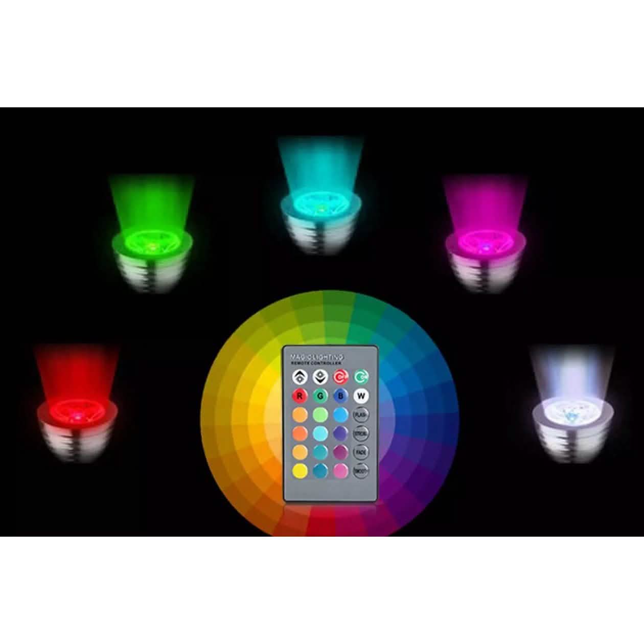 4-Pack: Magic Light LED Light Bulb (E27 3W) with Remote - 16 Colors Indoor Lighting - DailySale