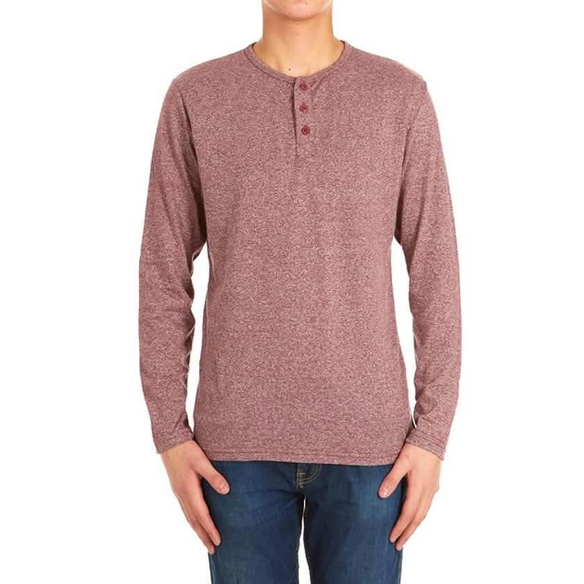 4-Pack: Men's Long-Sleeve Marled Henley Shirts - Size: Medium Men's Apparel - DailySale