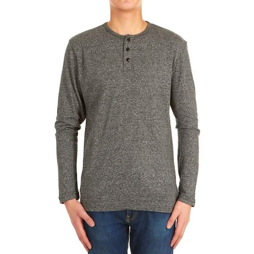 4-Pack: Men's Long-Sleeve Marled Henley Shirts - Size: Medium Men's Apparel - DailySale