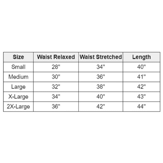 Men's Micro Fleece Pajama Pants size chart