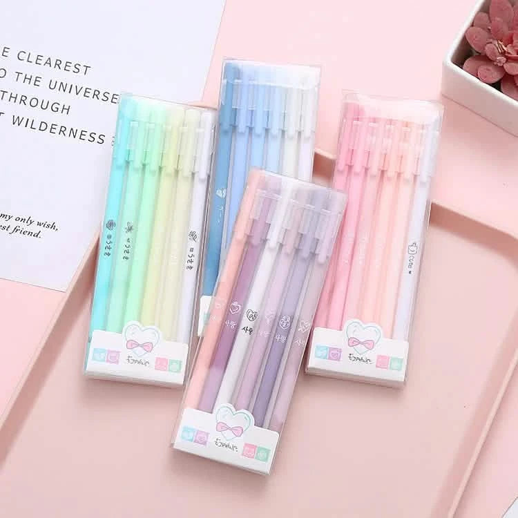 4-Pack: Morandi Color Gel Pen Kawaii Office School Student Stationery Supplies Arts & Crafts - DailySale
