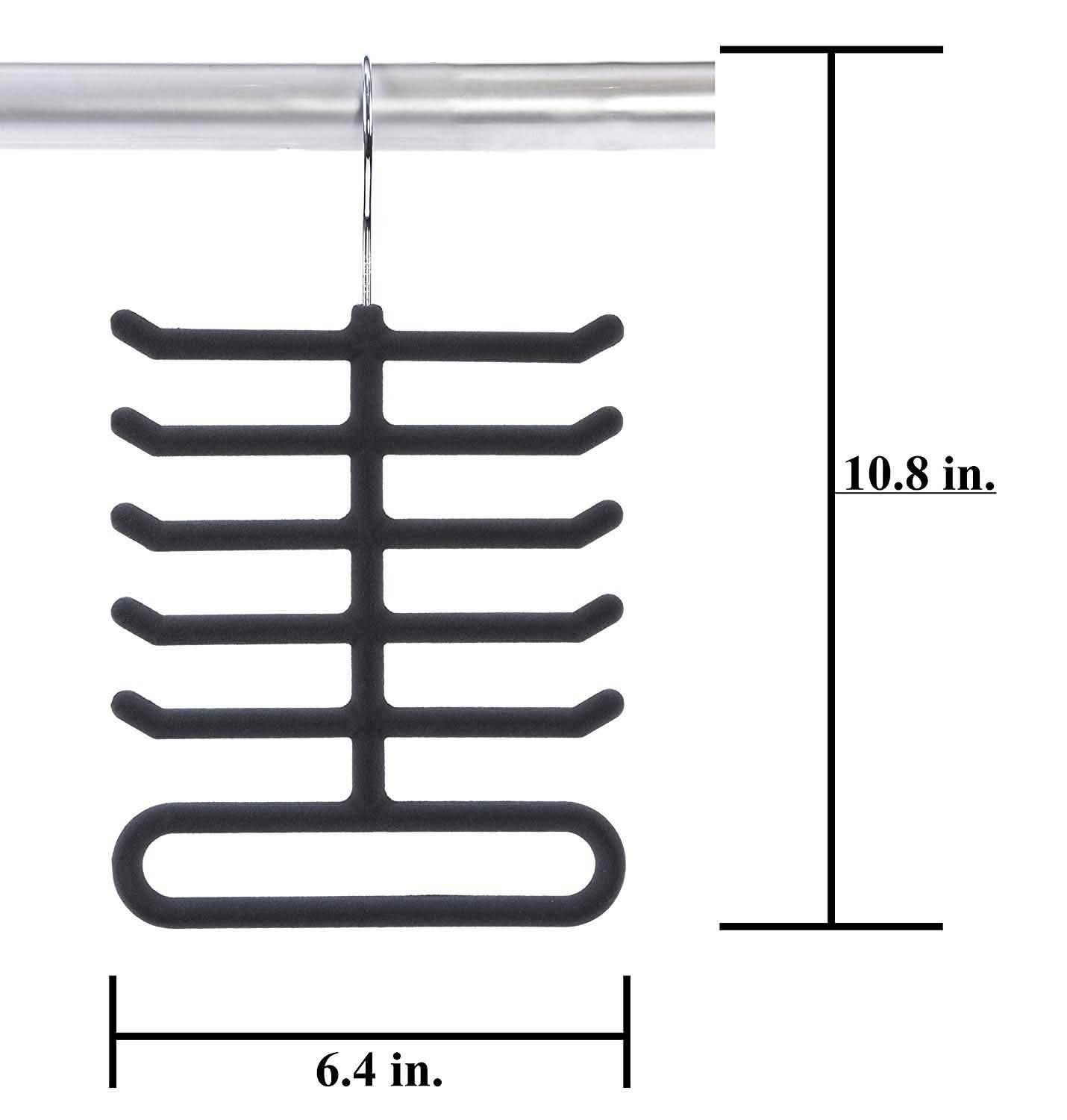 4-Pack: Non-Slip Velvet Tie Hanger Organizer Rack Home Essentials - DailySale