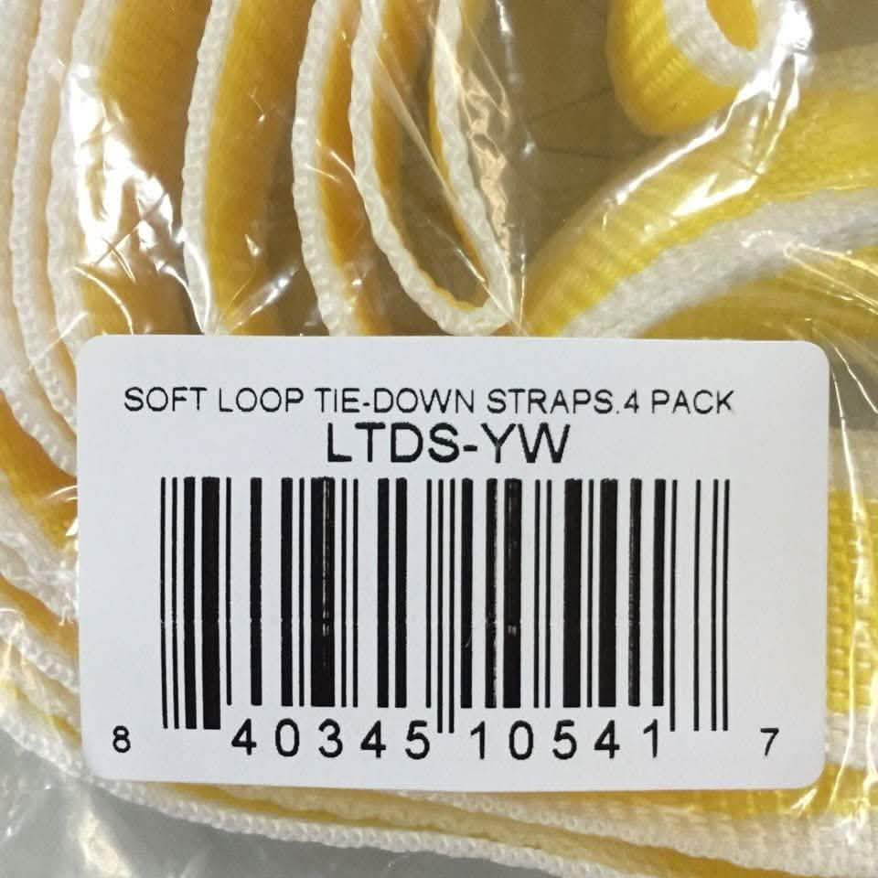 4-Pack: OxGord LTDS-YW American Eagle Soft Loop Tie-Down Straps Automotive - DailySale
