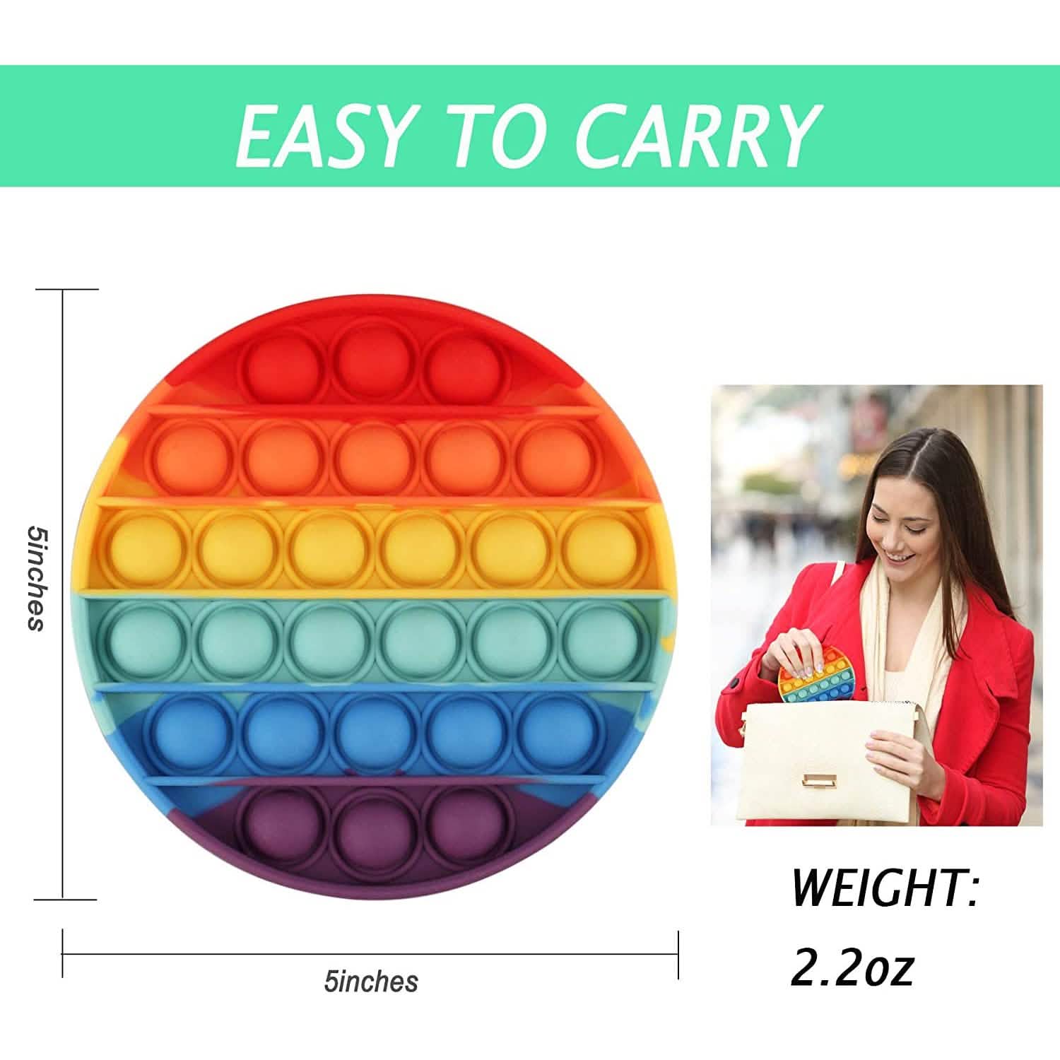 4-Pack: Rainbow Pop-It Bubble Popper Toys & Games - DailySale