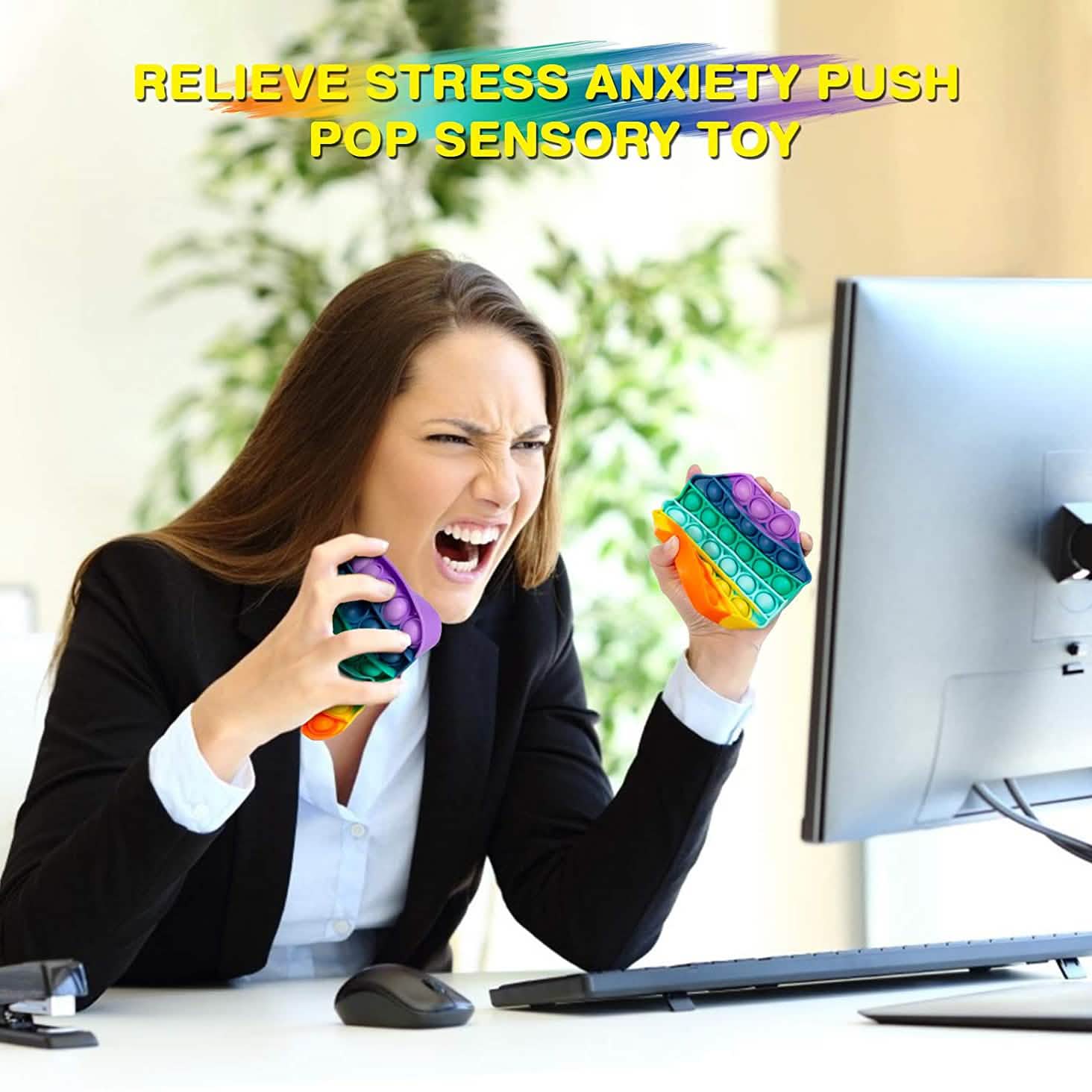 4-Pack: Rainbow Pop-It Bubble Popper Toys & Games - DailySale