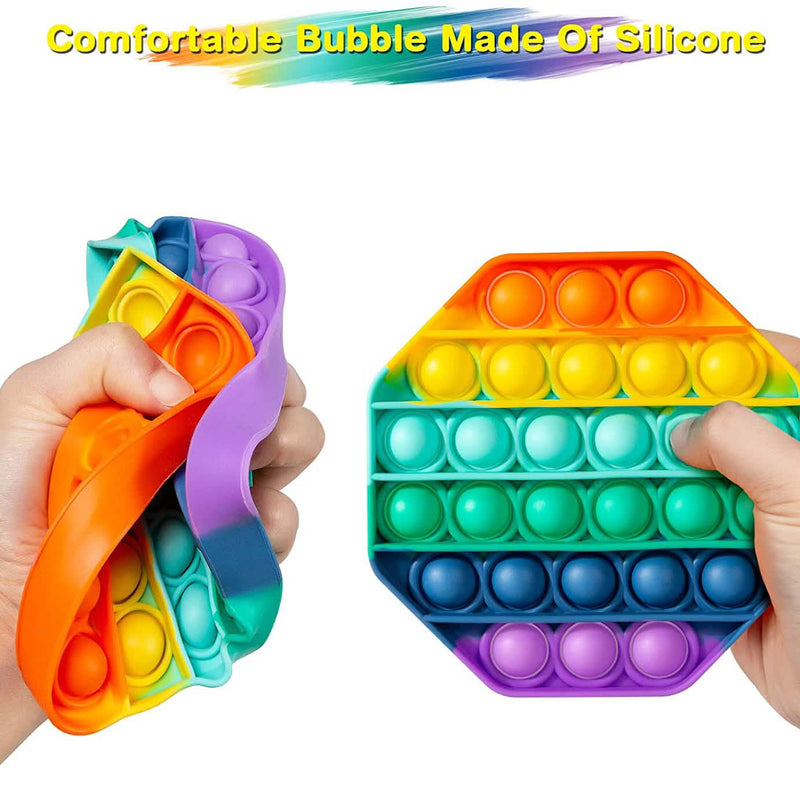 4-Pack: Rainbow Pop-It Bubble Popper Toys & Games - DailySale