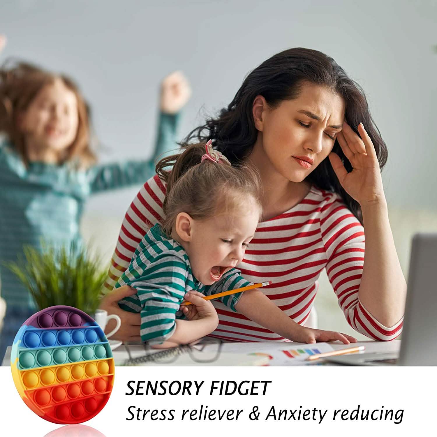 4-Pack: Rainbow Pop-It Bubble Popper Toys & Games - DailySale