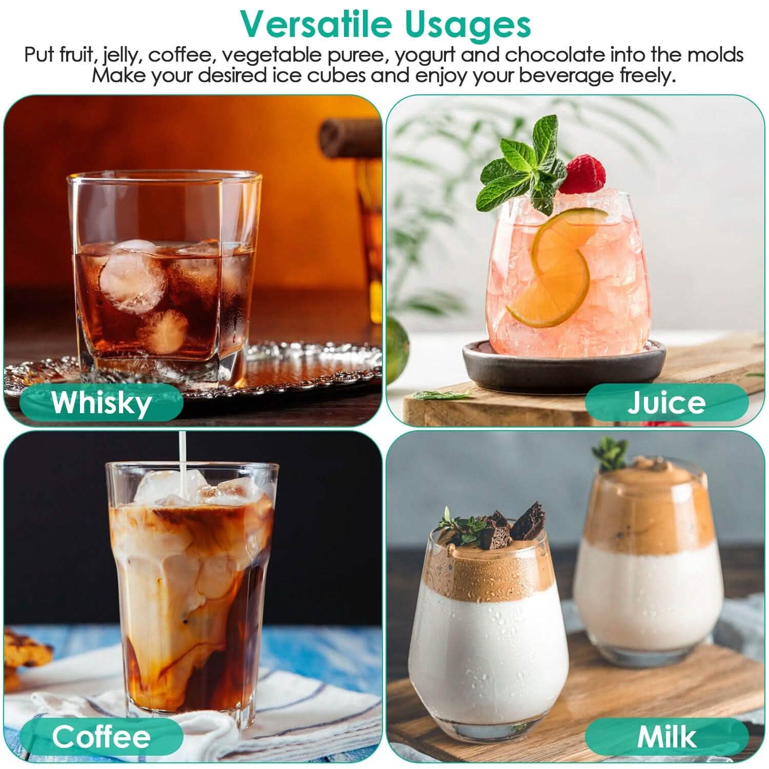 4-Pack: Small Ice Cube Maker Mold with Lid Bin Kitchen Tools & Gadgets - DailySale
