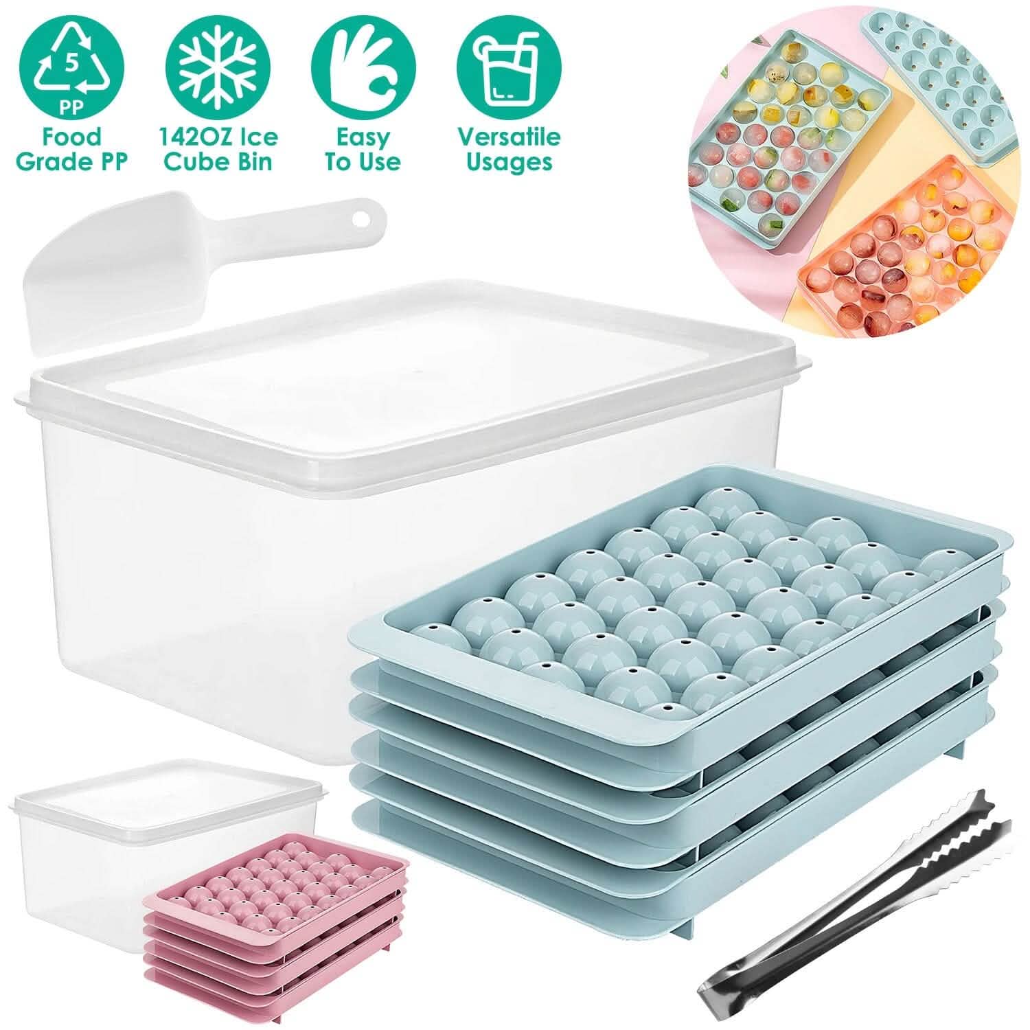 4-Pack: Small Ice Cube Maker Mold with Lid Bin Kitchen Tools & Gadgets - DailySale
