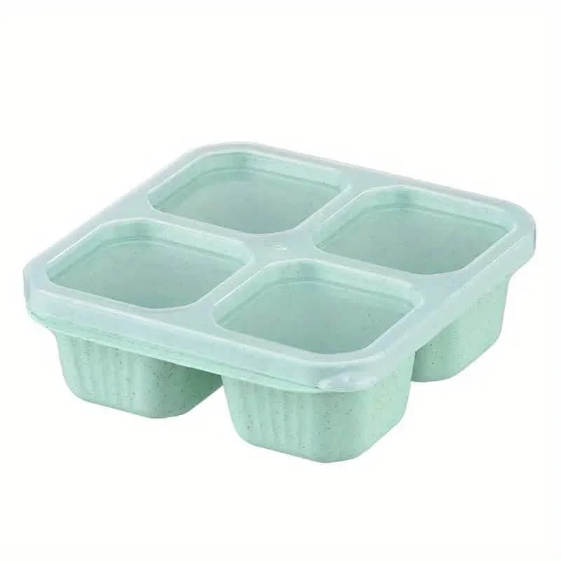 4-Pack: Snack Container With 4 Compartments, Divided Bento Lunch Box With Transparent Lids Kitchen Storage - DailySale