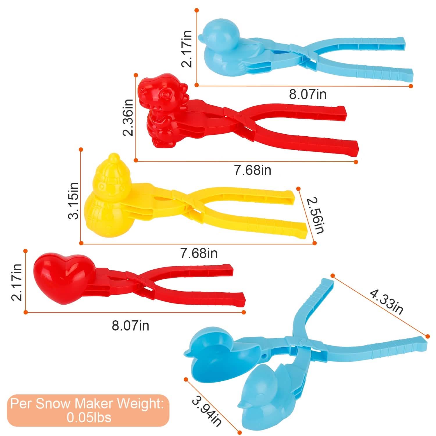 4-Pack: Snowball Makers Set Clip Snow Molds Toys & Games - DailySale