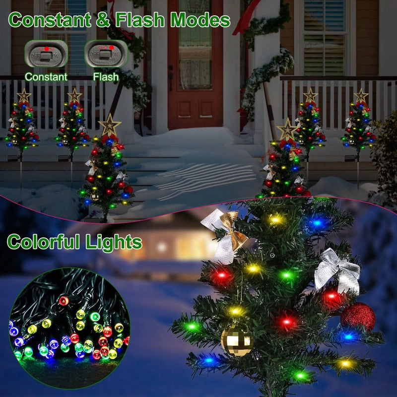 4-Pack: Solar Christmas Tree Lights Garden Decorations Holiday Decor & Apparel - DailySale