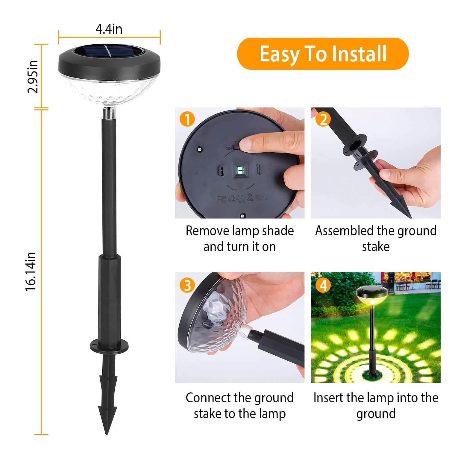 4-Pack: Solar Pathway Color Changing Garden Light Garden & Patio - DailySale
