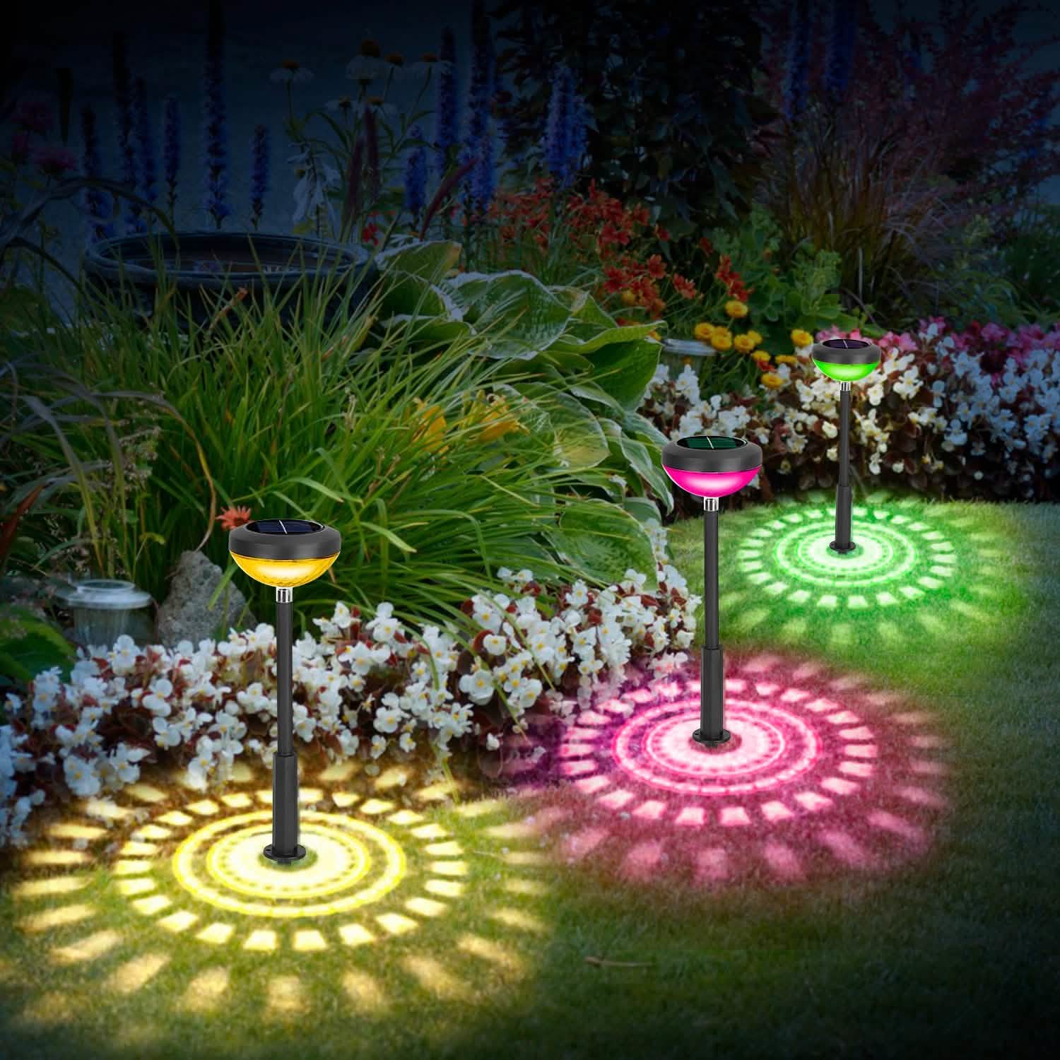 4-Pack: Solar Pathway Color Changing Garden Light Garden & Patio - DailySale