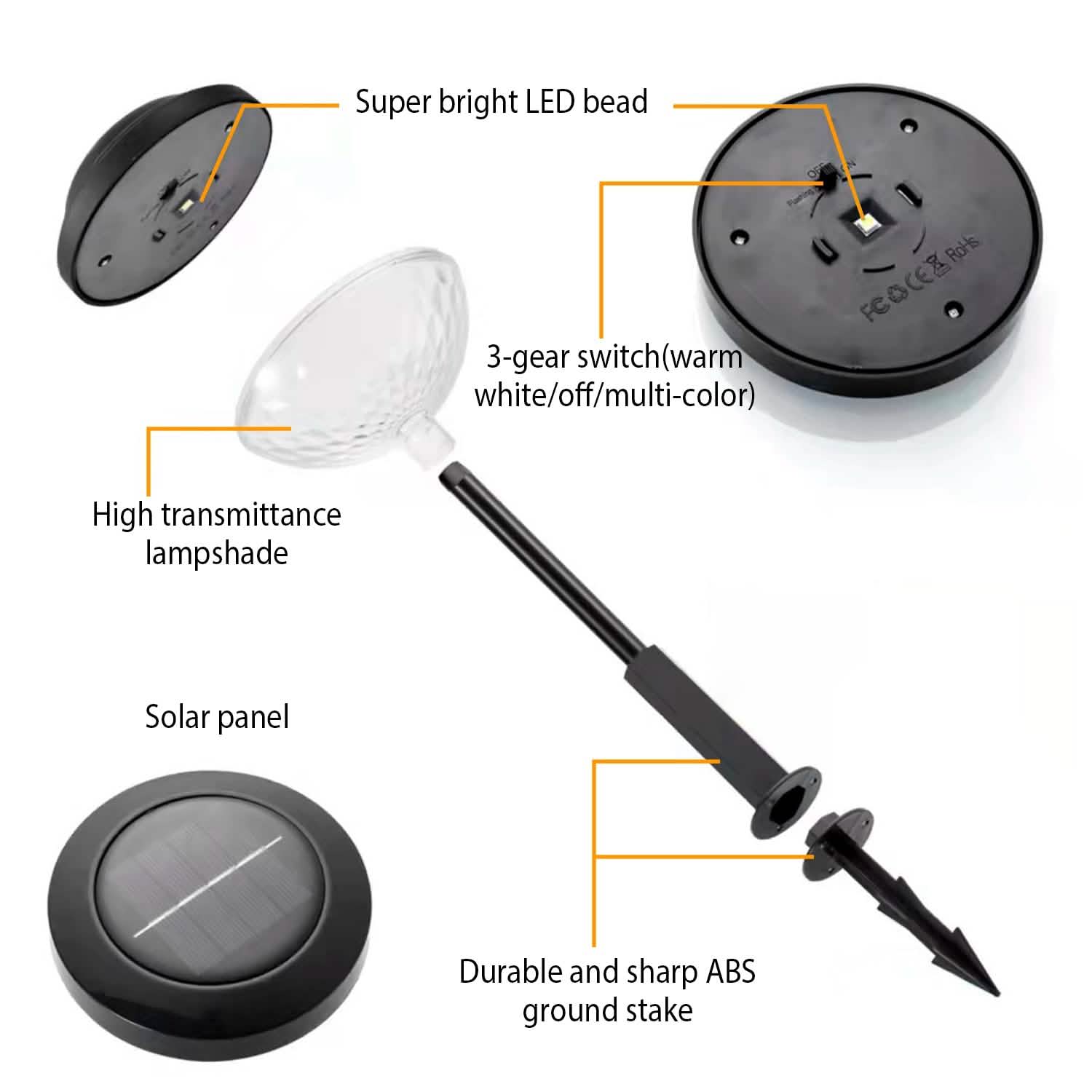 4-Pack: Solar Pathway Color Changing Garden Light Garden & Patio - DailySale