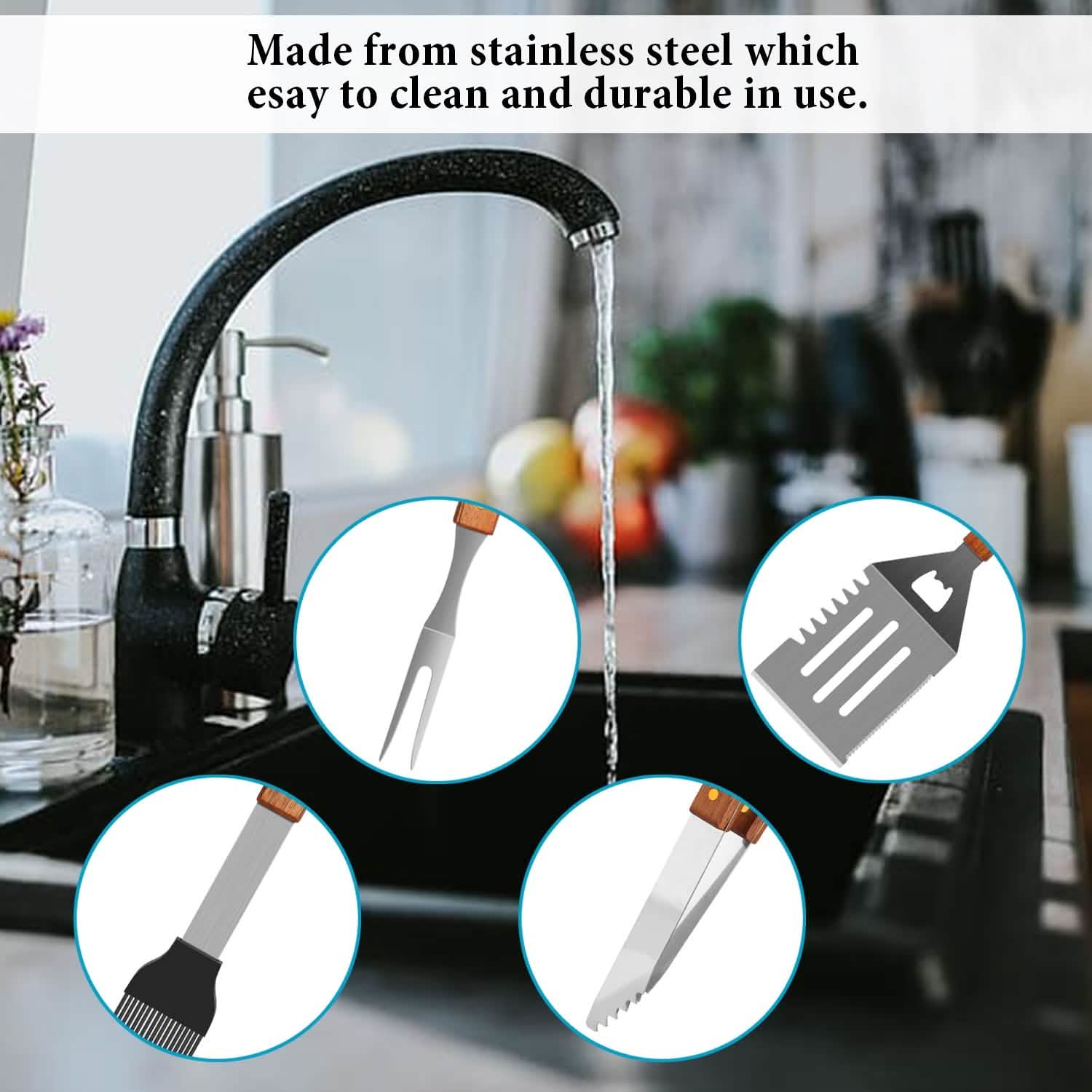 4-Pack: Stainless Steel BBQ Grill Tool Set Kitchen Tools & Gadgets - DailySale