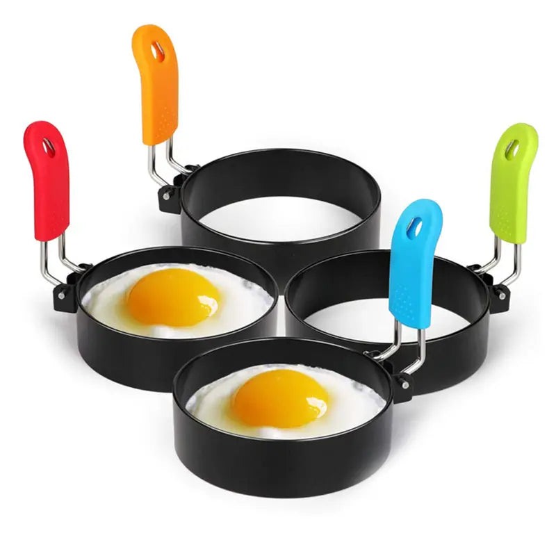 Large Egg Mold Cooking Rings Nonstick Round Muffins Pancake 4 Inch 2 Pack  NEW