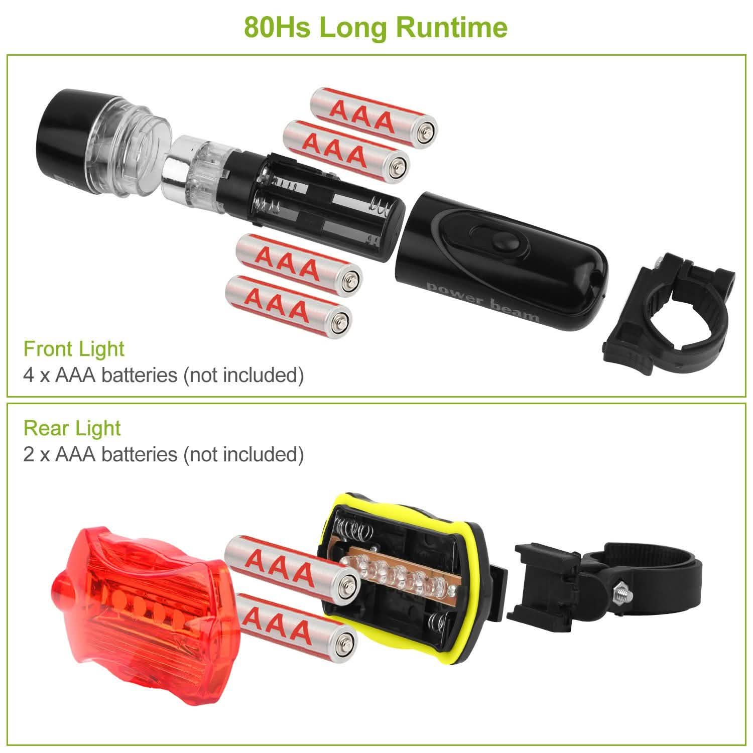4-Pack: Universal Front Rear Bike Light Set Sports & Outdoors - DailySale