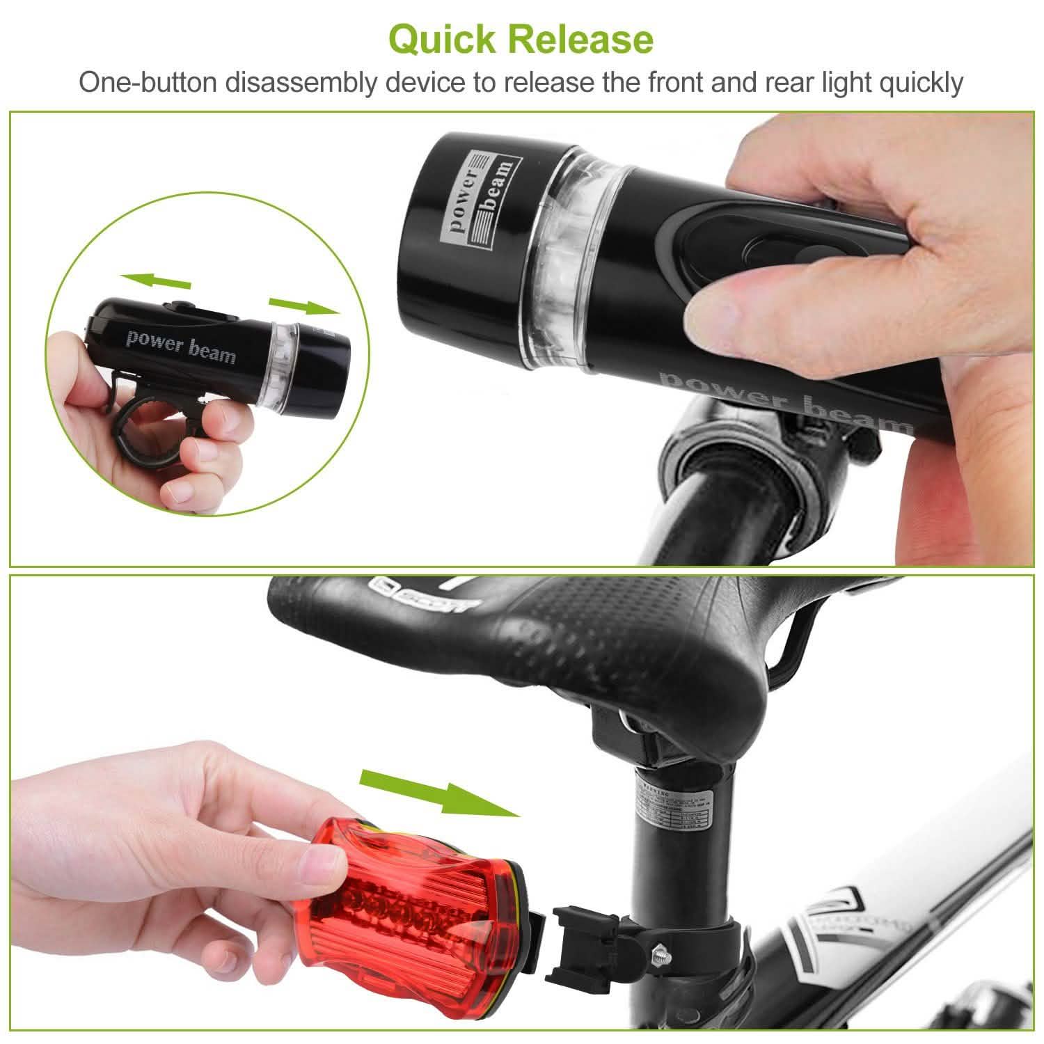 4-Pack: Universal Front Rear Bike Light Set Sports & Outdoors - DailySale