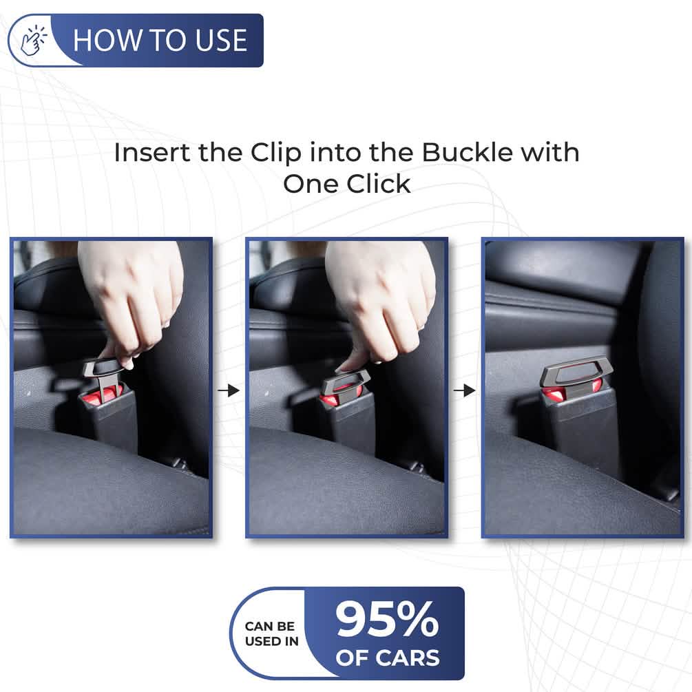4-Pack: Universal Safety Car Clip Seat Safety Accessories for Most Vehicle, Seat Belts Kit for Cars Automotive - DailySale