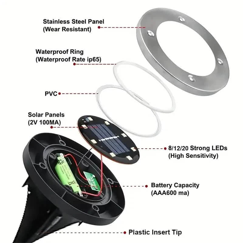 4-Pack: Waterproof Solar Garden Lights Outdoor Lighting - DailySale