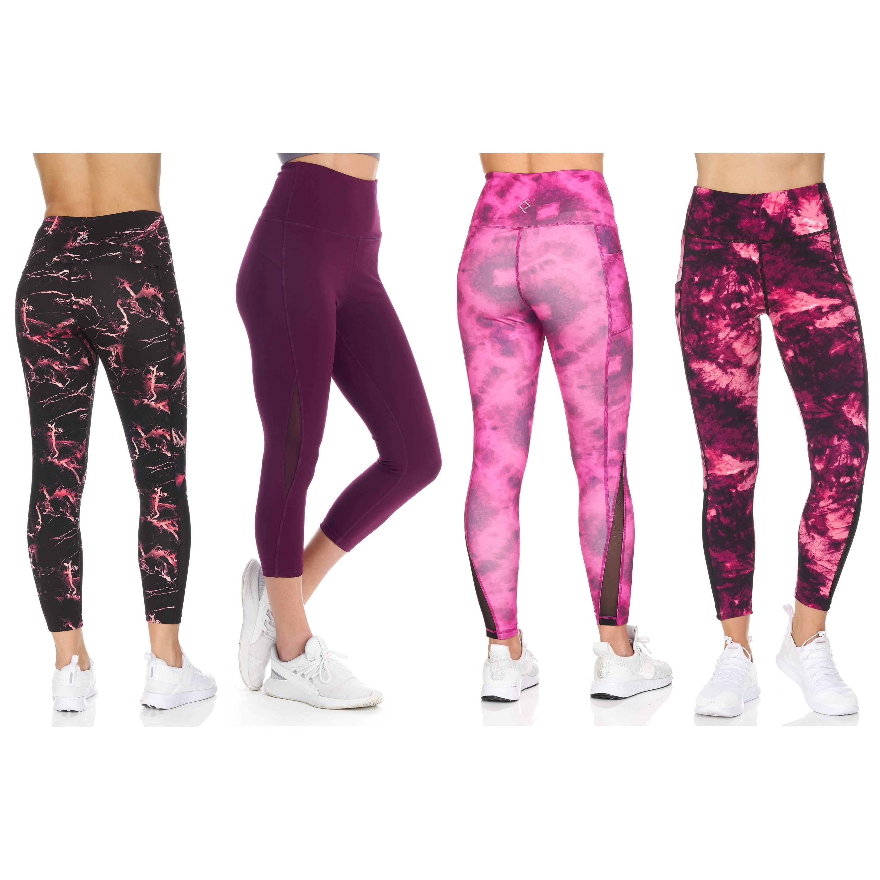 4-Pack: Women's Active High Waist Leggings With Mesh & Pockets Women's Bottoms - DailySale