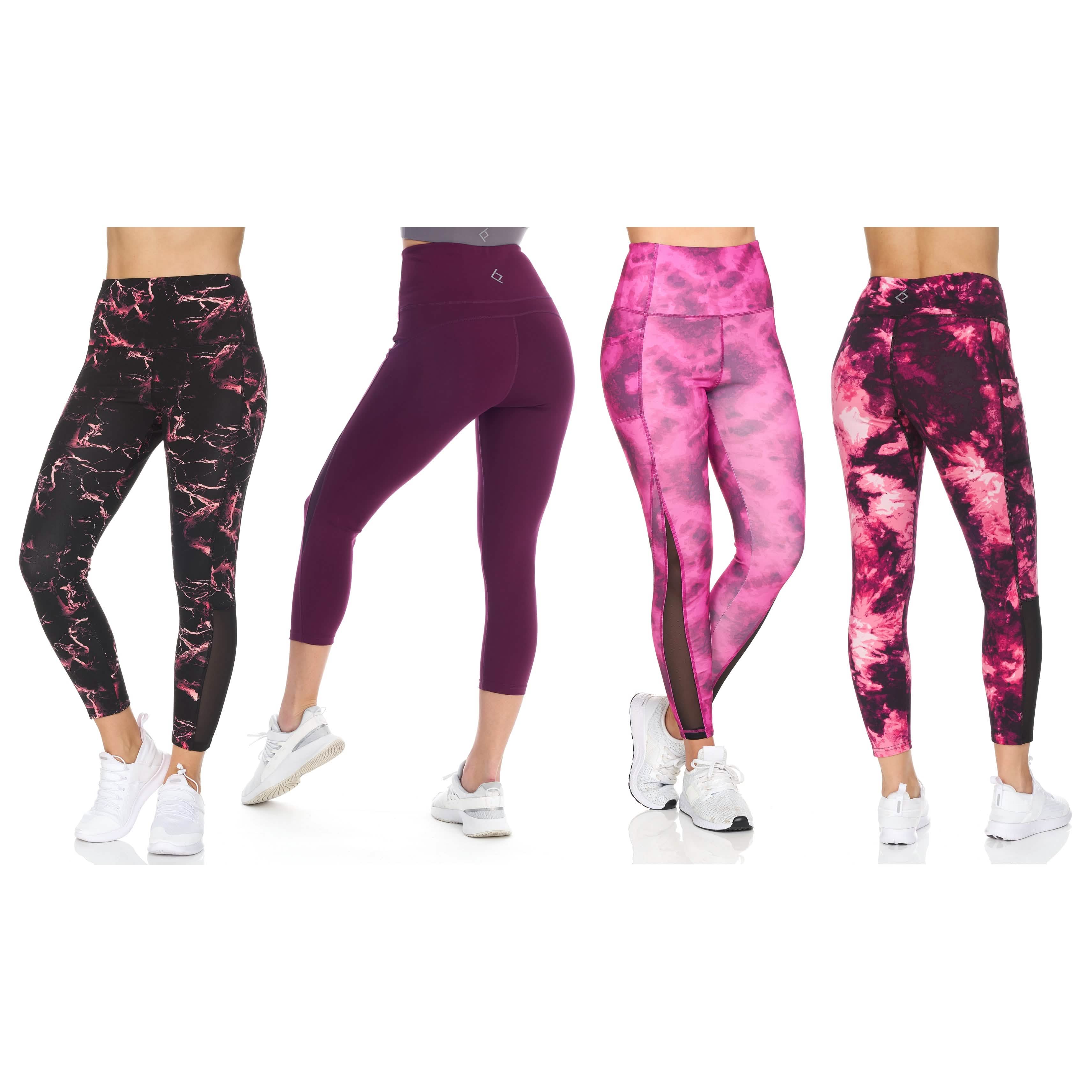 4-Pack: Women's Active High Waist Leggings With Mesh & Pockets Women's Bottoms - DailySale