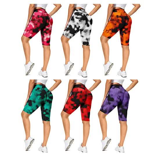 4-Pack Women's Butt Lifting Biker Shorts (Anti-Cellulite) Women's Bottoms Tie-dye S - DailySale