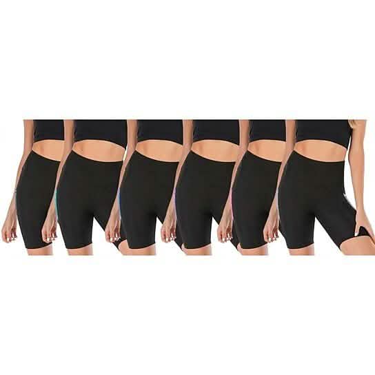 4-Pack: Women's High Waisted Biker Shorts with Pockets Women's Bottoms - DailySale