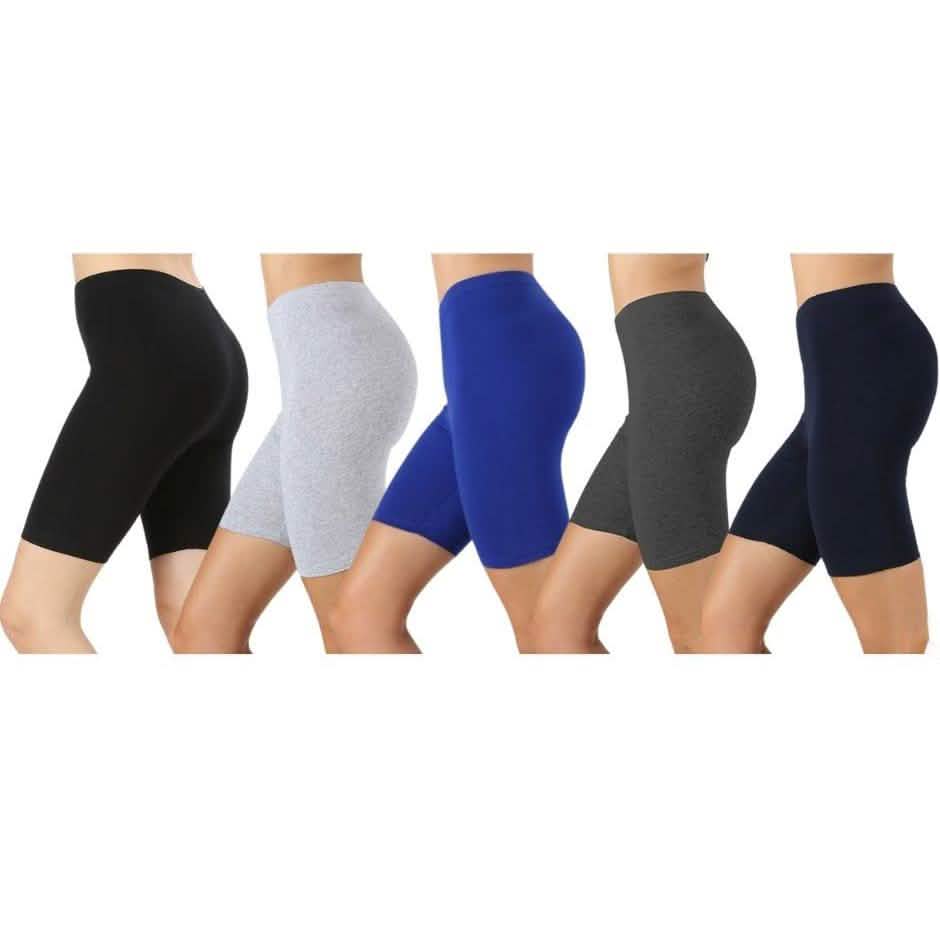 4-Pack: Women's Premium Cotton Biker Shorts Women's Clothing Assorted S - DailySale