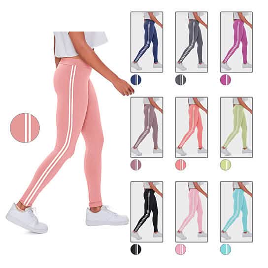 4-Pack: Women's Ultra-Soft Striped Yoga Leggings Women's Bottoms S/M - DailySale