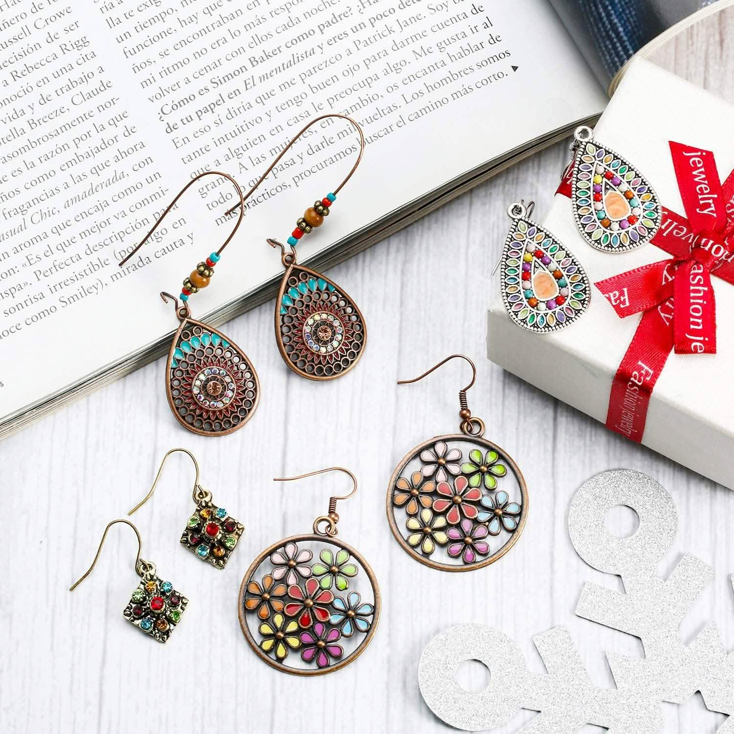 4-Pair: Bohemian Vintage Dangle Earrings Earrings - DailySale