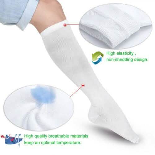 4-Pairs: White L/XL Compression Socks Running Sports Graduated Travel Sports & Outdoors - DailySale