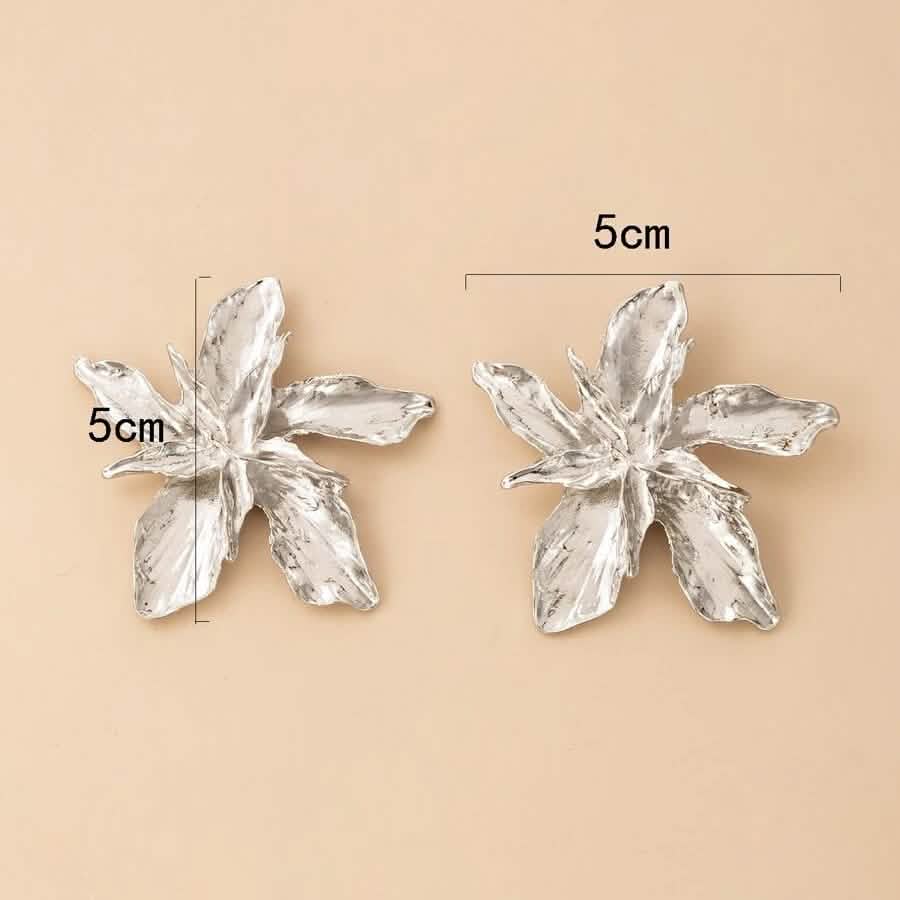4-Pairs: Women's Textured Metal Flower Design Stud Earrings Earrings - DailySale