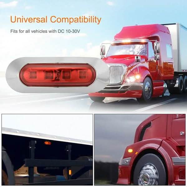 4-Piece: 12V-24V 4 LED Side Marker Indicator Lights Automotive - DailySale