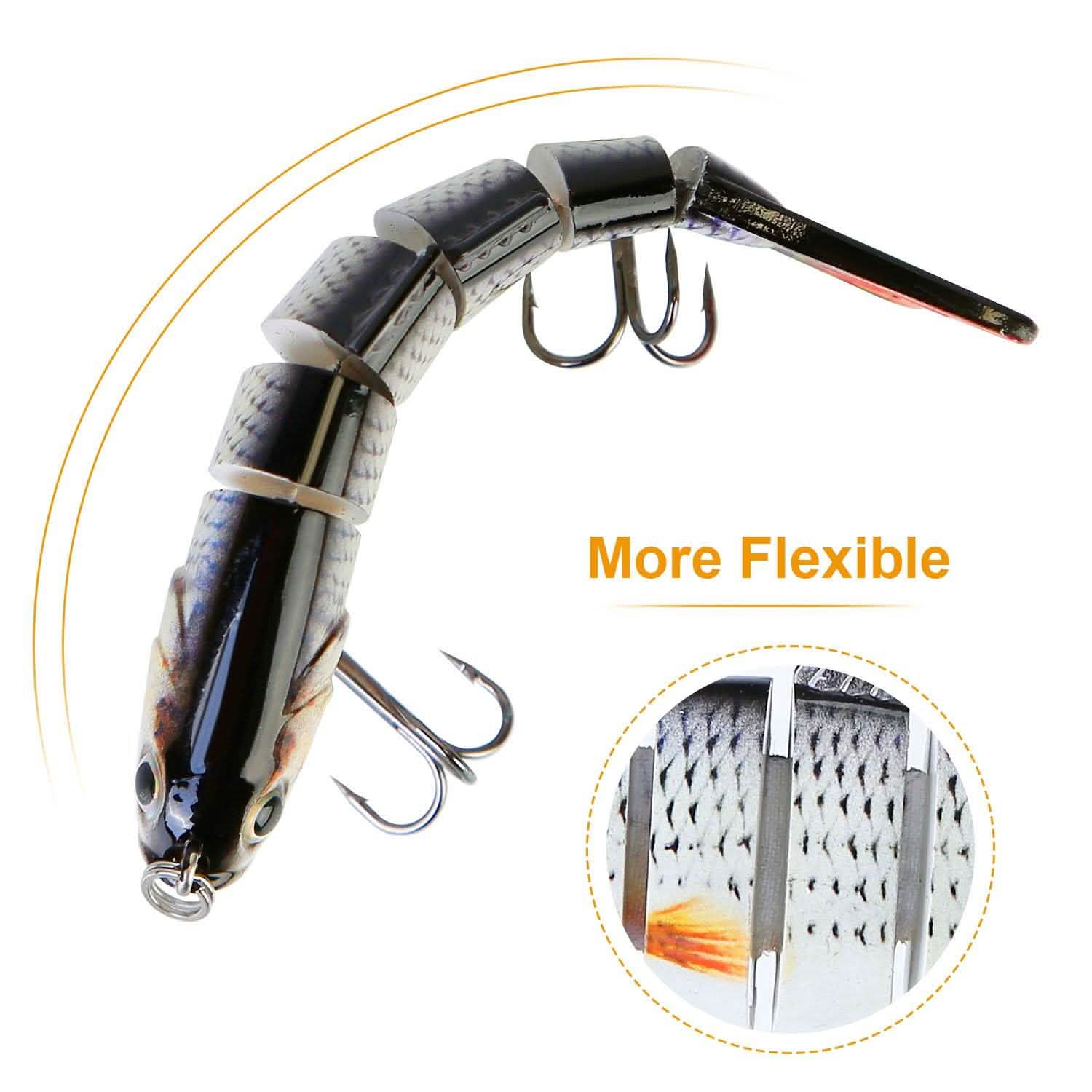 4-Piece: 6 Segment Multi Jointed Lifelike Fish Lures Sports & Outdoors - DailySale