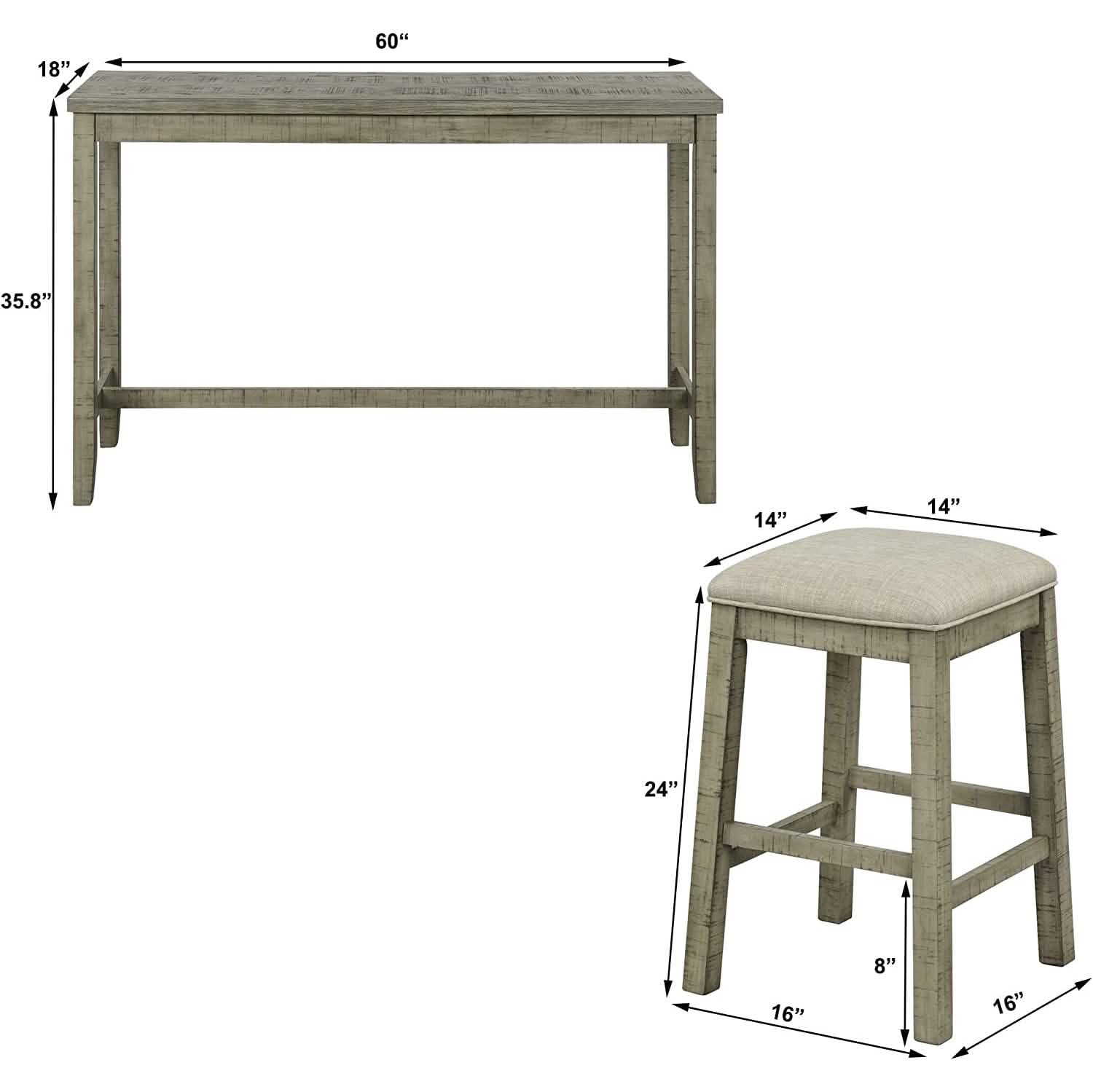 4-Piece: Counter Height Bar Table Set Furniture & Decor - DailySale