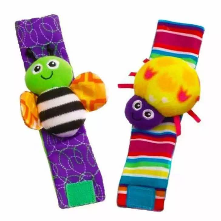 4-Piece: Cute Animal Soft Baby Socks Toys Wrist Rattles Set Baby - DailySale