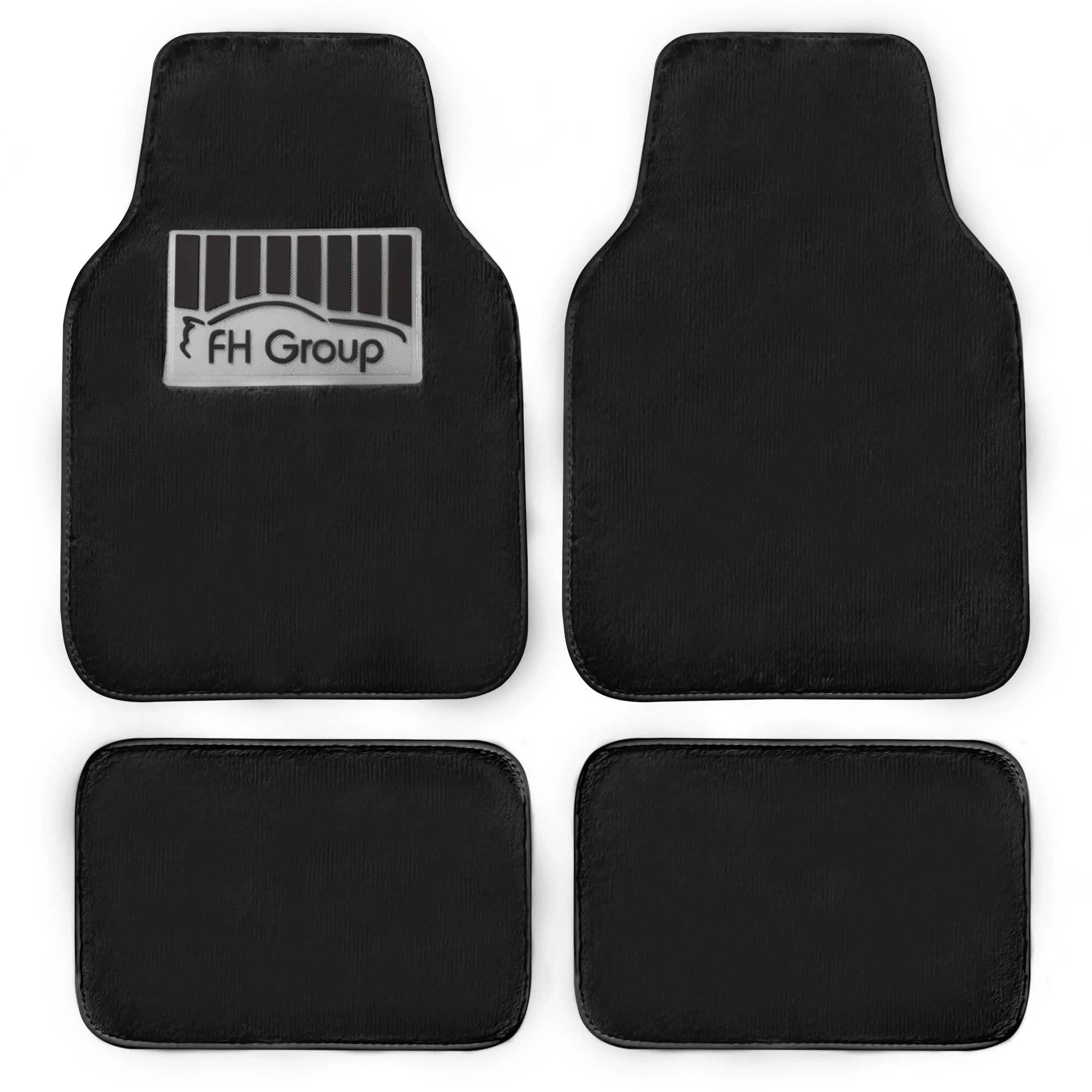 4-Piece: Doe16 Faux Rabbit Fur Non-Slip Floor Mat Set Automotive Black - DailySale
