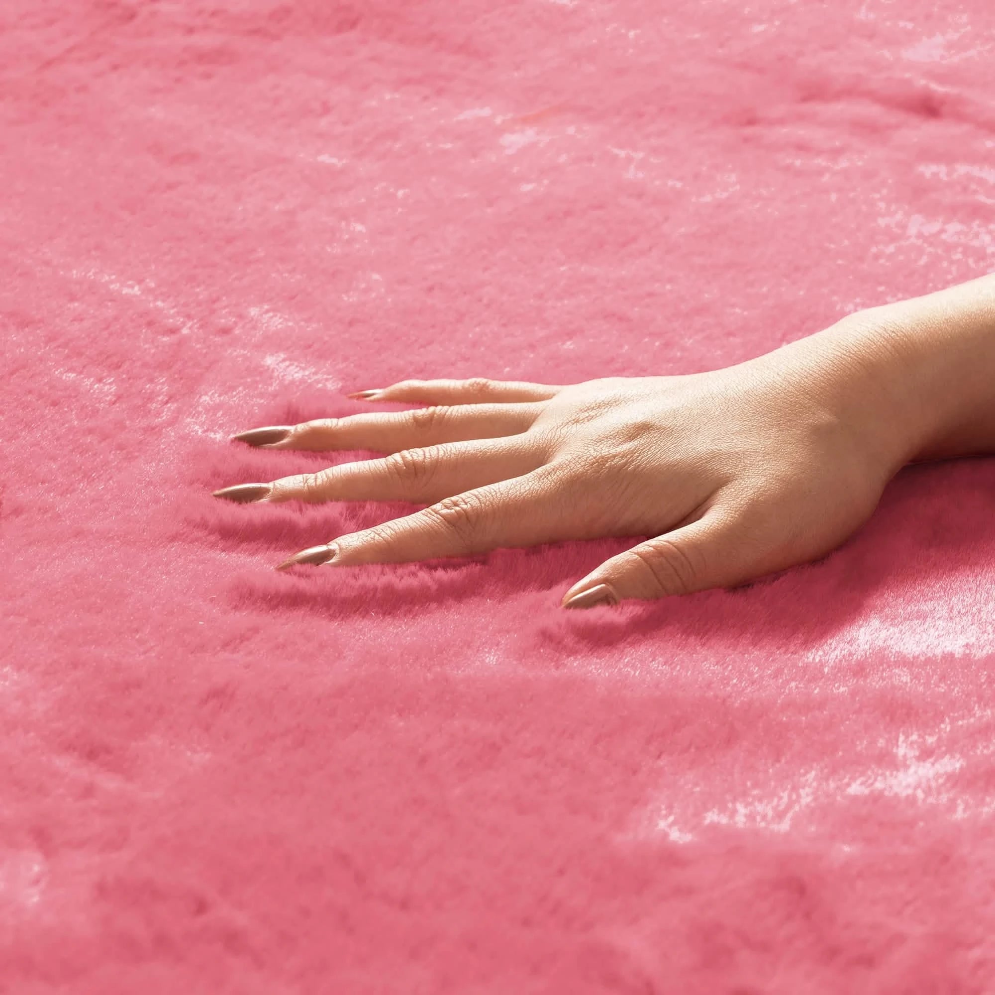 4-Piece: Doe16 Faux Rabbit Fur Non-Slip Floor Mat Set Automotive - DailySale