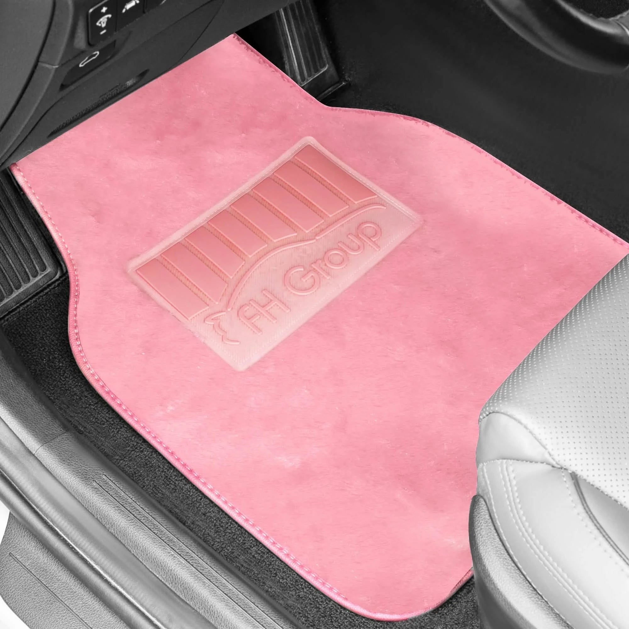 4-Piece: Doe16 Faux Rabbit Fur Non-Slip Floor Mat Set Automotive - DailySale