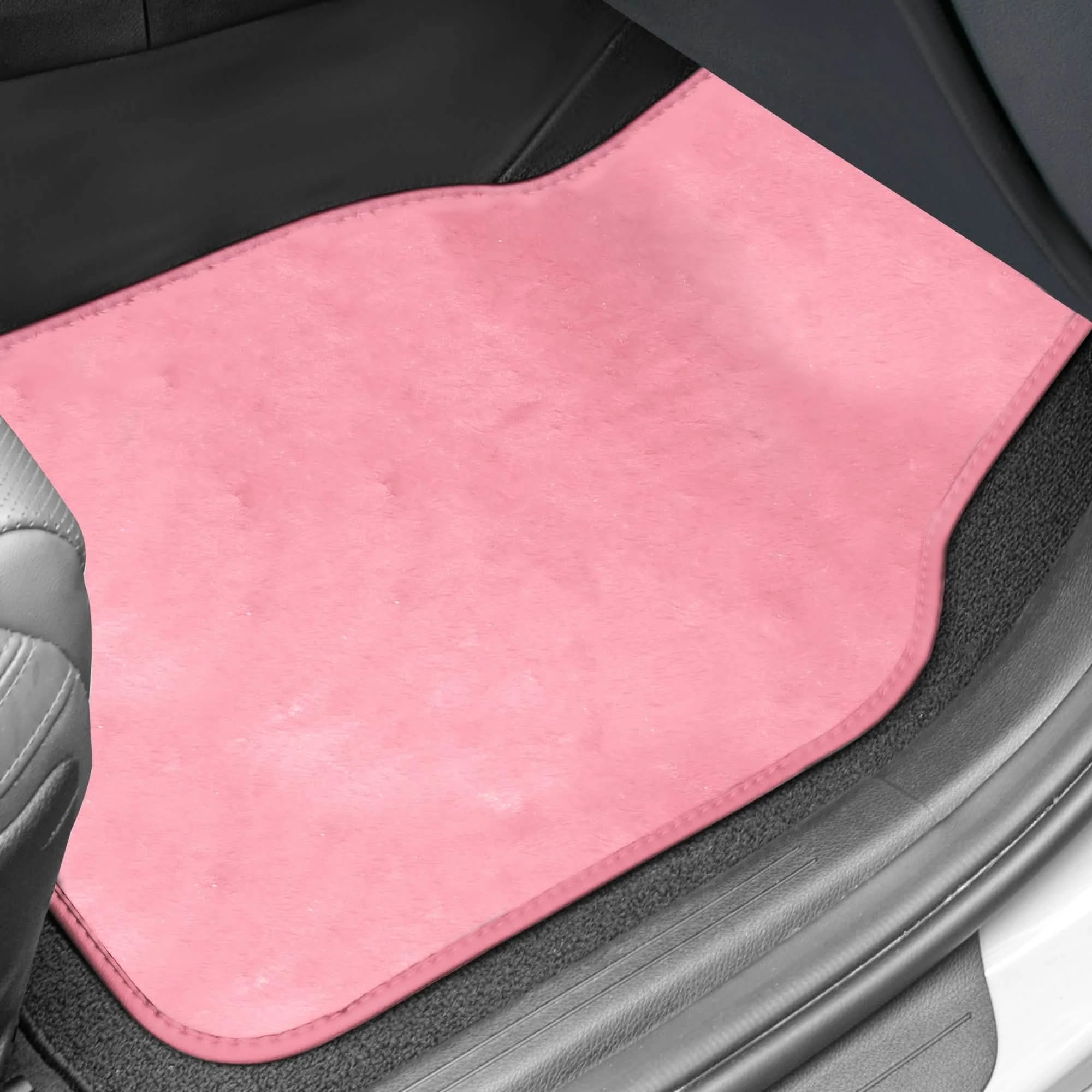 4-Piece: Doe16 Faux Rabbit Fur Non-Slip Floor Mat Set Automotive - DailySale