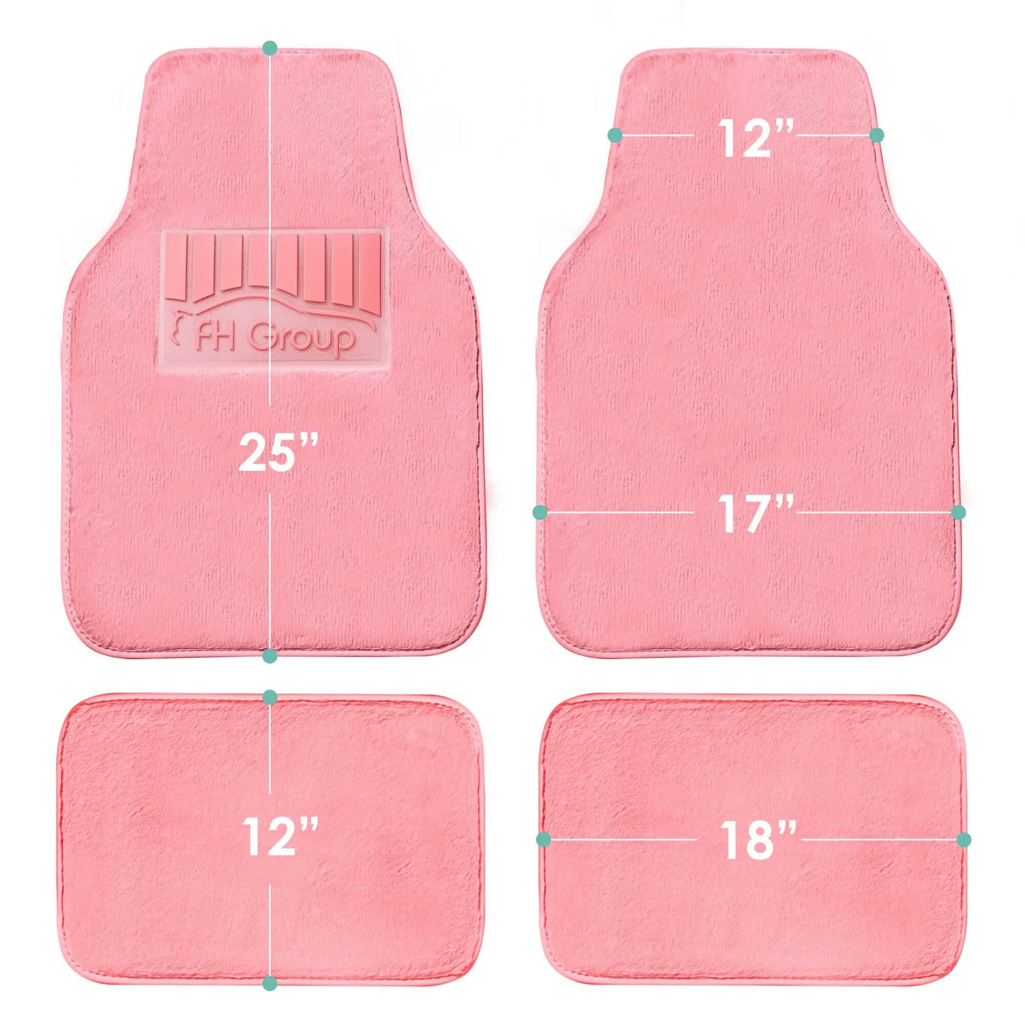 4-Piece: Doe16 Faux Rabbit Fur Non-Slip Floor Mat Set Automotive - DailySale