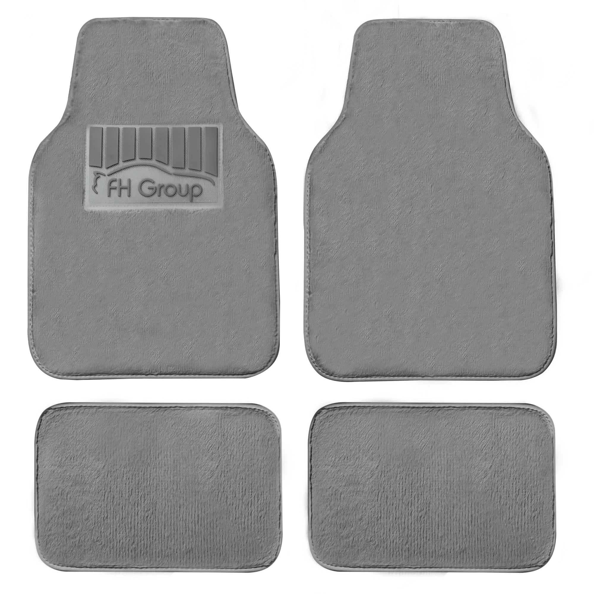 4-Piece: Doe16 Faux Rabbit Fur Non-Slip Floor Mat Set Automotive Gray - DailySale