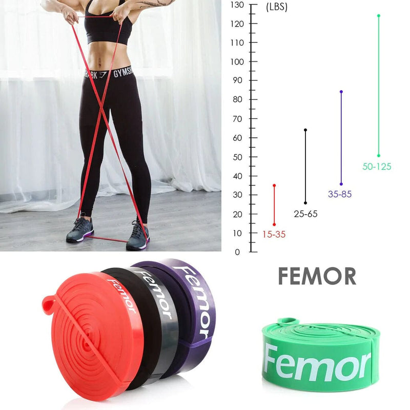 4-Piece: Exercise Bands Latex Resistance elastic Band -Pull Up Assist Bands Fitness Fitness - DailySale