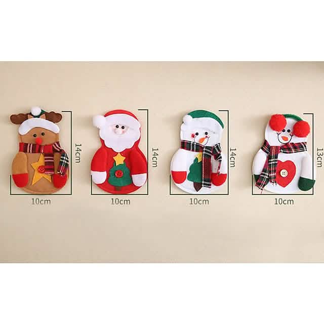 4-Piece: Holiday Tableware Sets Christmas Knife And Fork Bags Holiday Decor & Apparel - DailySale