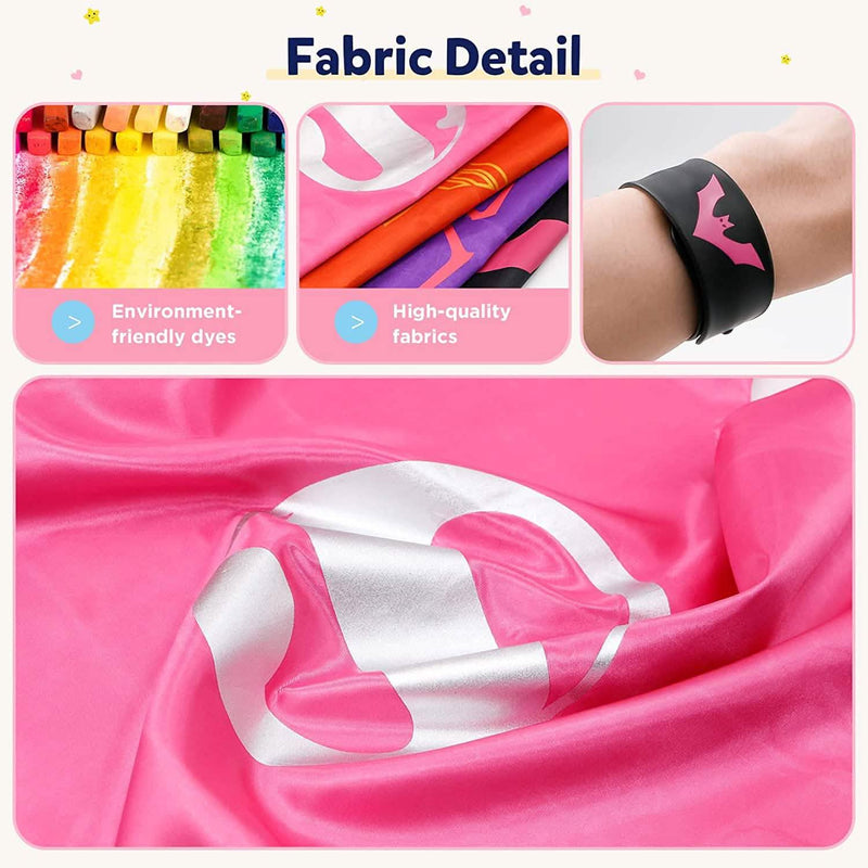 4-Piece: Kids Dress Up Superhero Capes Set and Slap Bracelets for Girls Kids' Clothing - DailySale