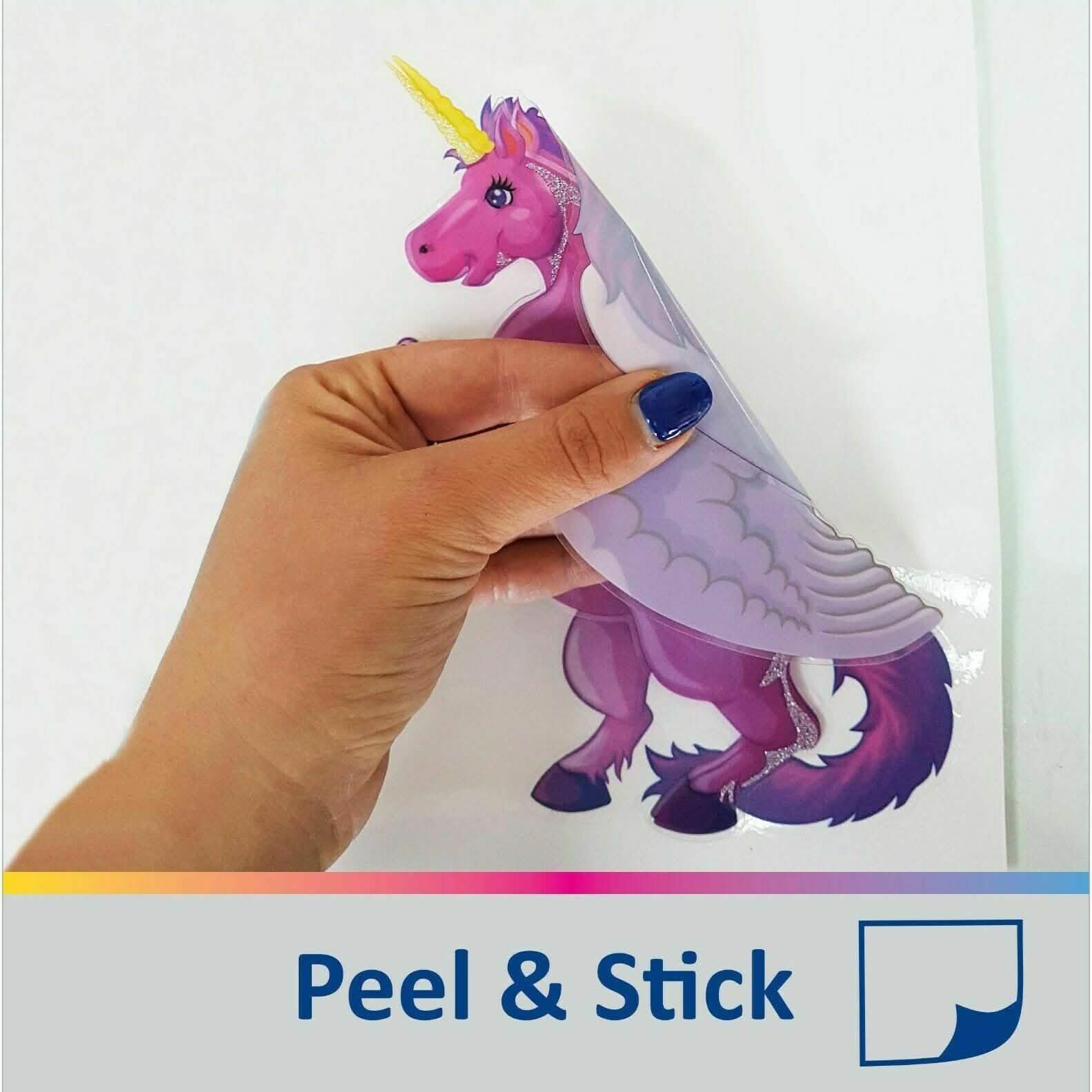 4-Piece: Malkin - Large Unicorn 3D Wall Decal Stickers Set Lighting & Decor - DailySale